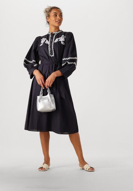 Schwarze ANTIK BATIK Midikleid DALI DRESS - large