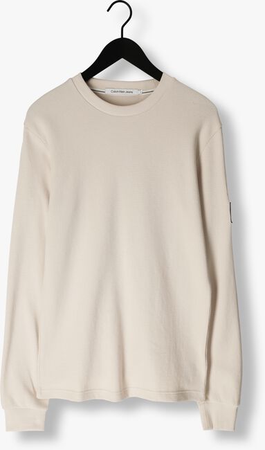 Sand CALVIN KLEIN Pullover WAFFLE LS TEE - large