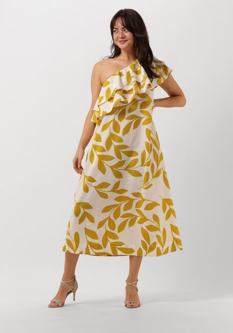 Goldfarbene SECOND FEMALE Midikleid UIVO ONE-SHOULDER DRESS - large