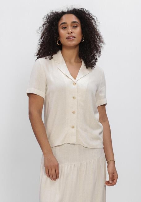 Beige OBJECT Blusen OBJSANNE S/S RE SHIRT - large