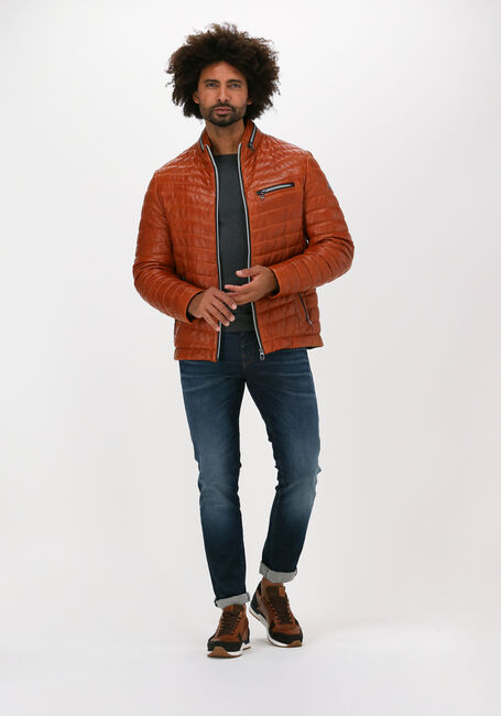 Orangene MILESTONE Lederjack DAMIANO - large