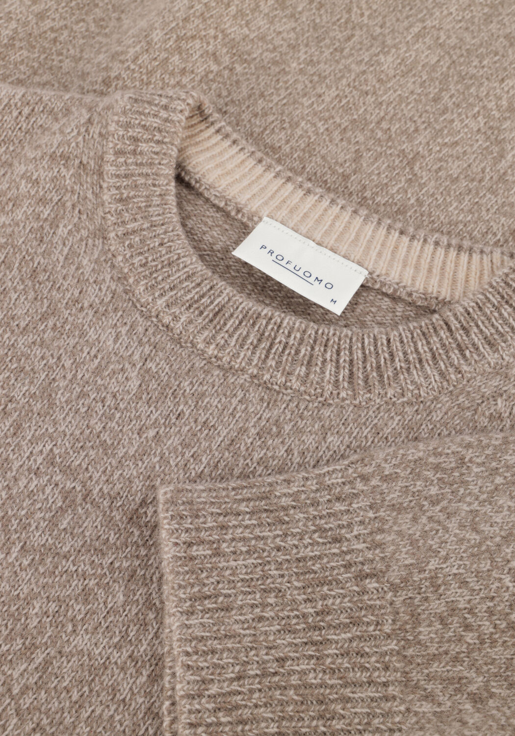 Beige PROFUOMO Pullover PULLOVER CREW NECK WOOLBLEND - large