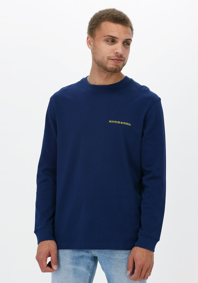 blaue scotch & soda pullover unisex long-sleeved tee