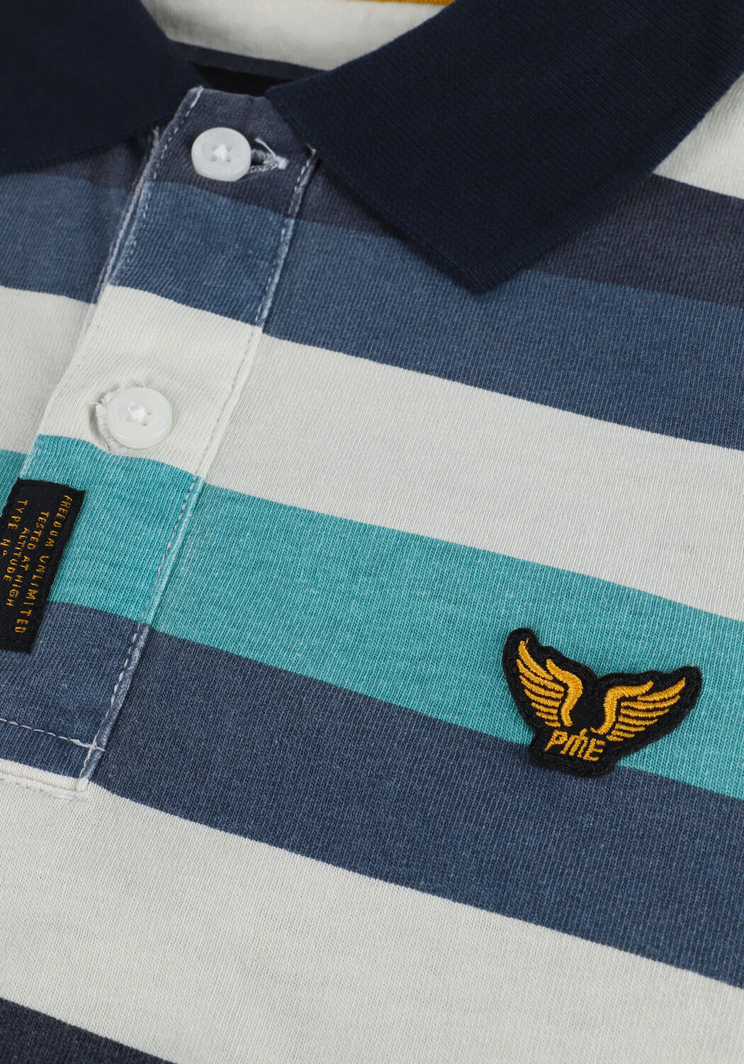 Blaue PME LEGEND Polo-Shirt SHORRT SLEEVE POLO WASHED JERSEY STRIPE - large