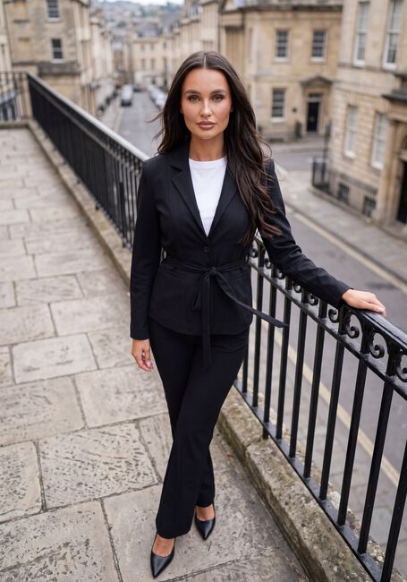 Schwarze STUDIO ANNELOES Blazer Elin bonded blazer - large