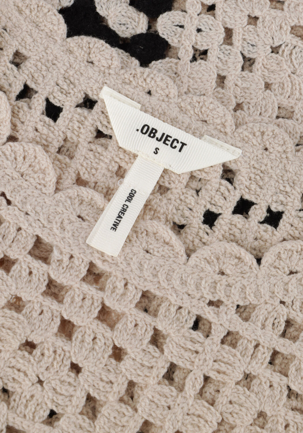 Sand OBJECT Top OBJFADIA RE S/L KNIT TOP - large