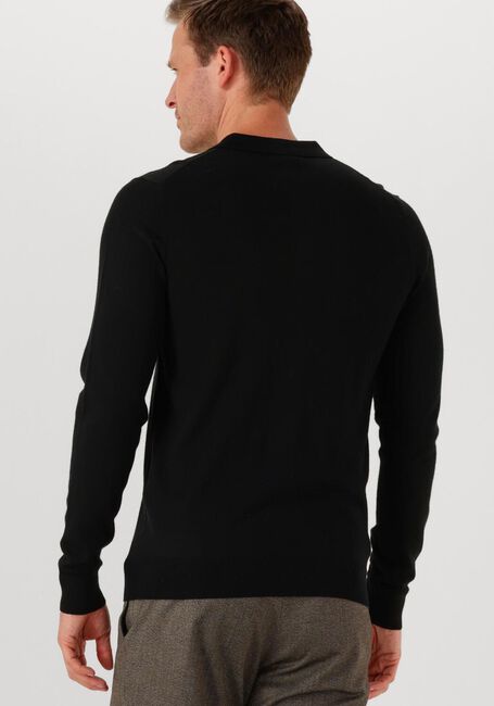 Schwarze PROFUOMO Polo-Shirt POLO LS MERINO - large