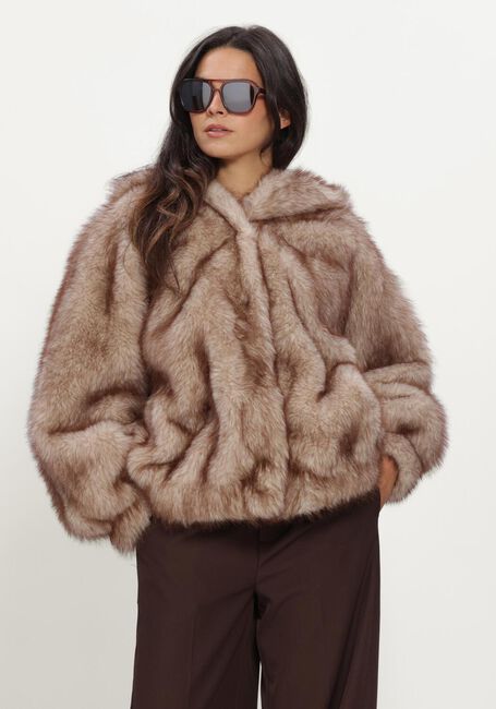 Beige STUDIO AR Fake-Fur-Jack HAILEY LONG FAUX MINK - large