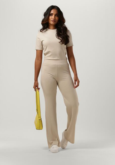Beige CALVIN KLEIN Schlaghose ELONGATED RIB PANTS - large