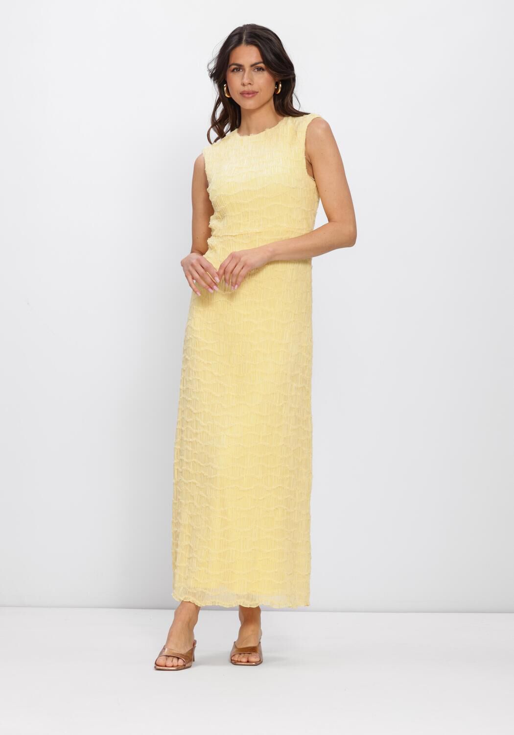 Gelbe Y.A.S. Kleider YASSCIO SL LONG DRESS - large