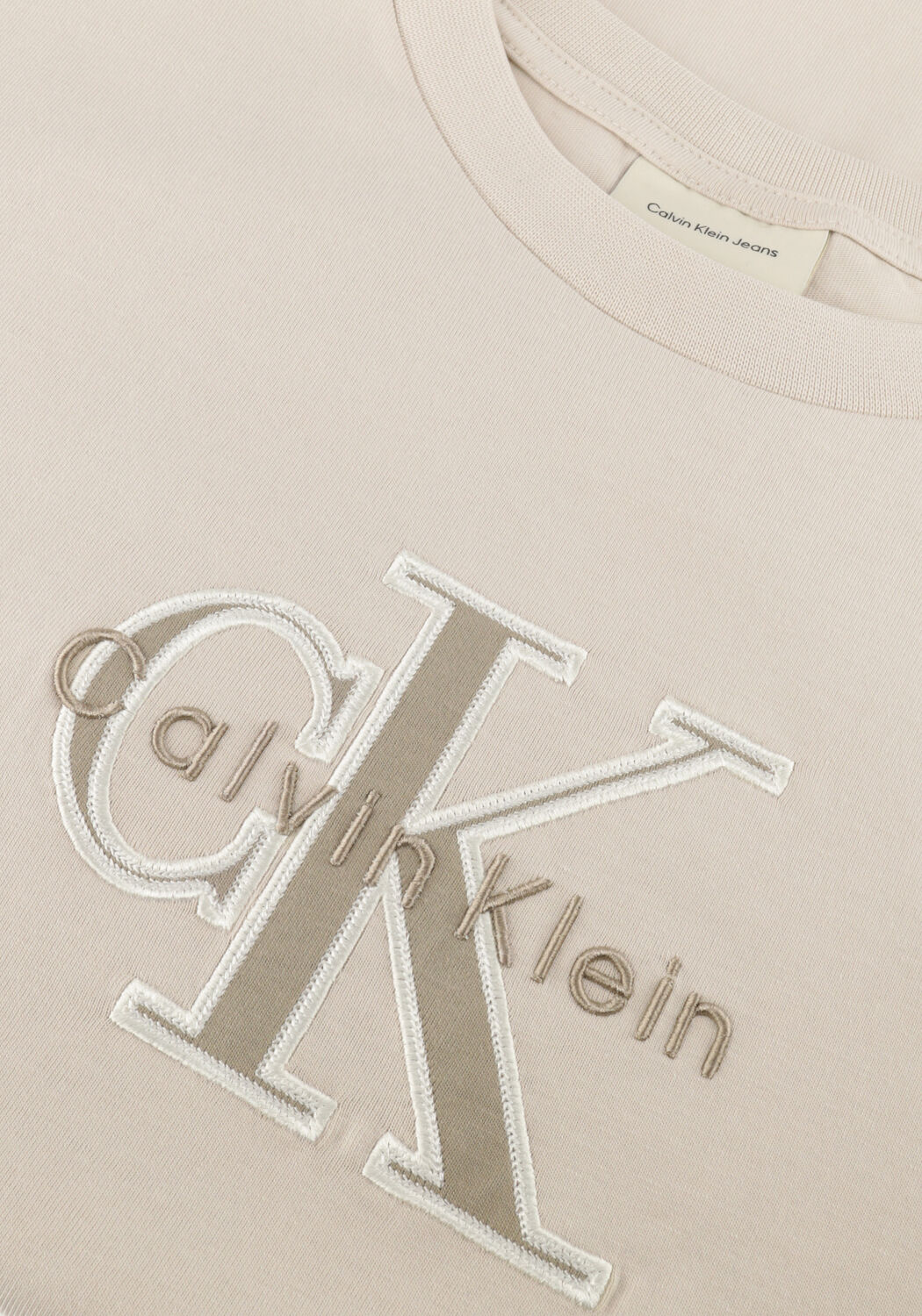 Sand CALVIN KLEIN T-shirt SS 16S ELEVATED MONOLOGO TEE - large