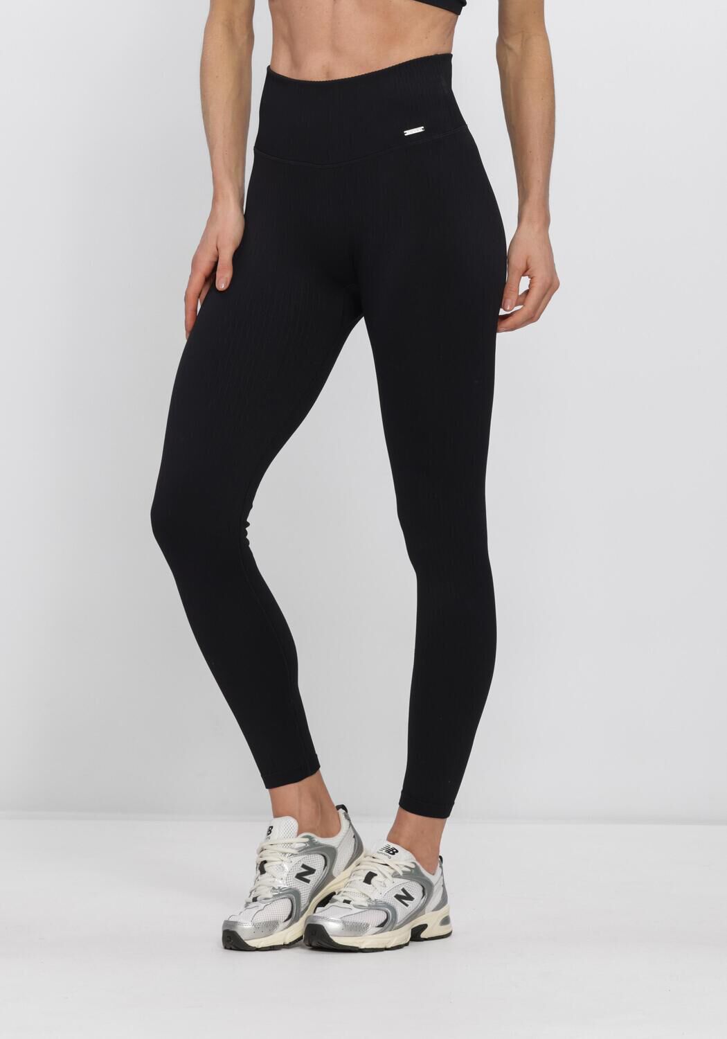 Schwarze AIM'N Hosen RIBBED SEAMLESS TIGHTS - large