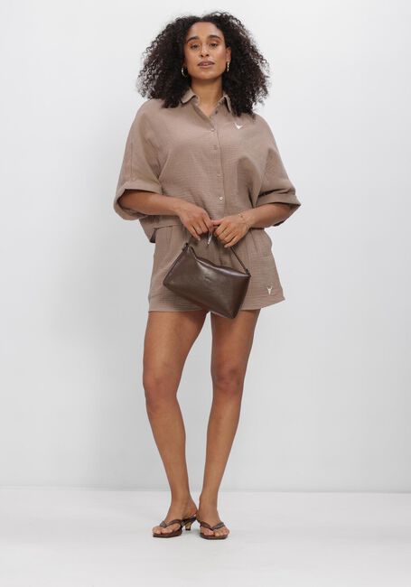 Taupe ALIX THE LABEL Hosen LADIES WOVEN CRINKLE SHORTS - large