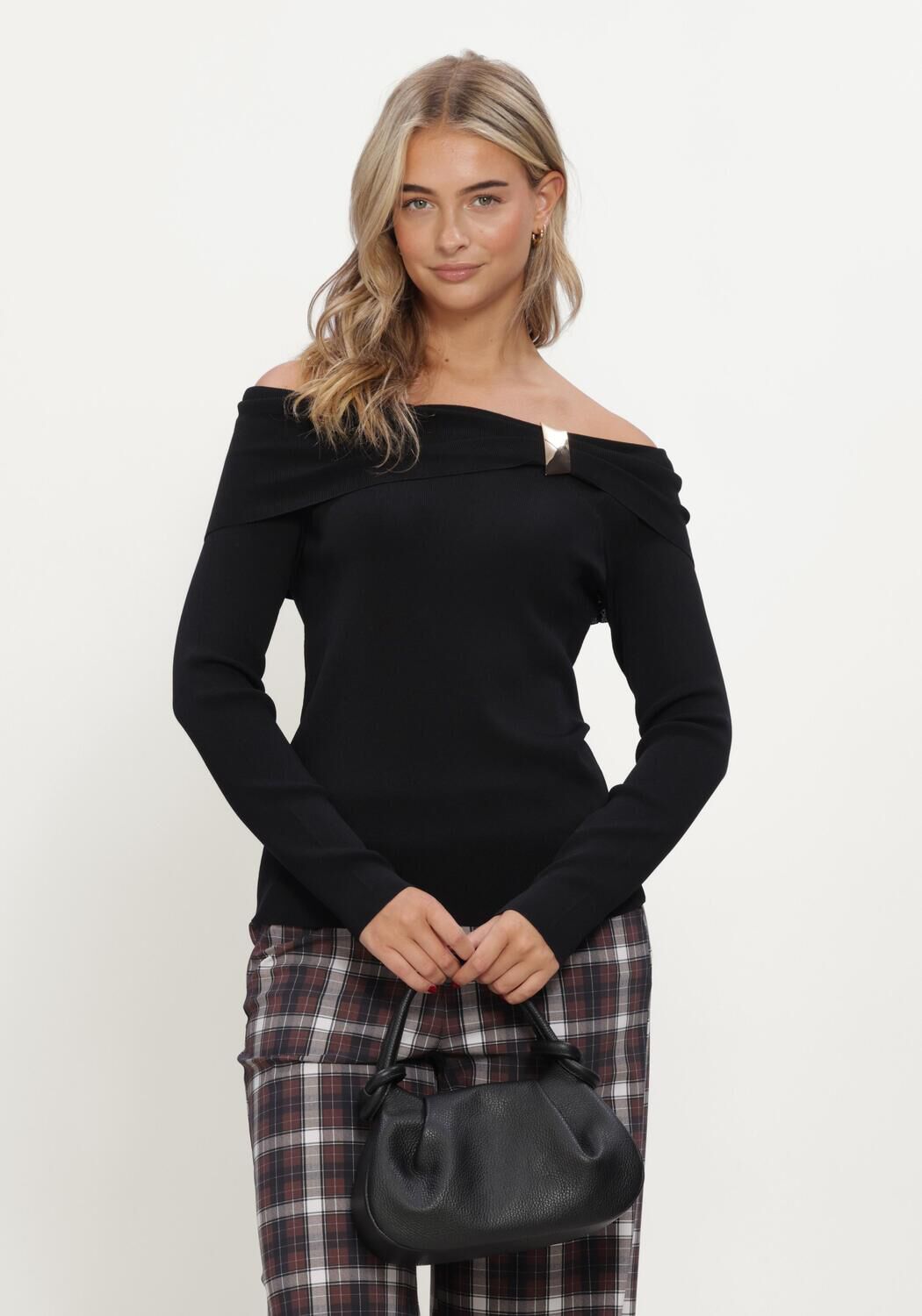 Schwarze STUDIO ANNELOES Top Fanny off-shoulder top - large