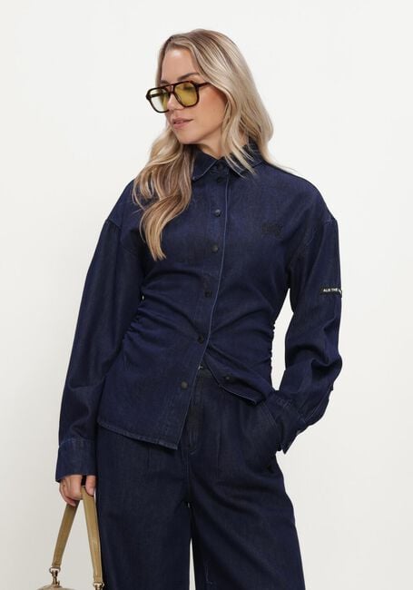 Blaue ALIX THE LABEL Blusen LADIES WOVEN FITTED WAIST DENIM BLOUSE - large