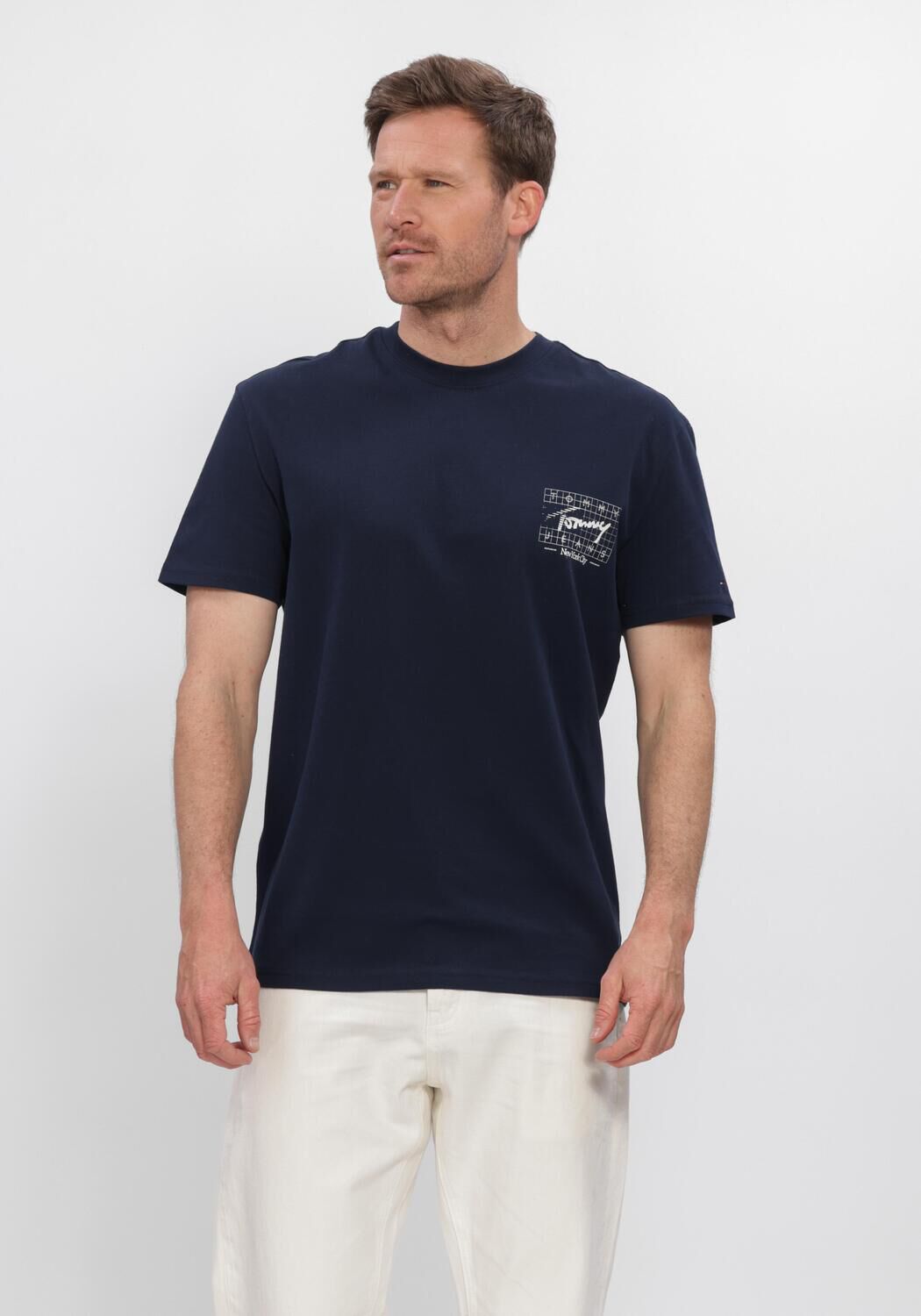 Dunkelblau TOMMY JEANS Polo-Shirt TJM REG SIGN FLAG SS TEE EXT - large