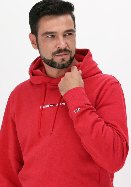 Rote TOMMY JEANS Sweatshirt TJM STRAIGHT LOGO HOODIE - large