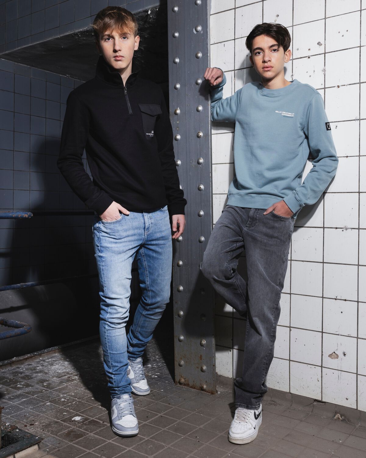 Graue RELLIX Wide jeans 2815 LOOSE WIDE FIT JEANS - large