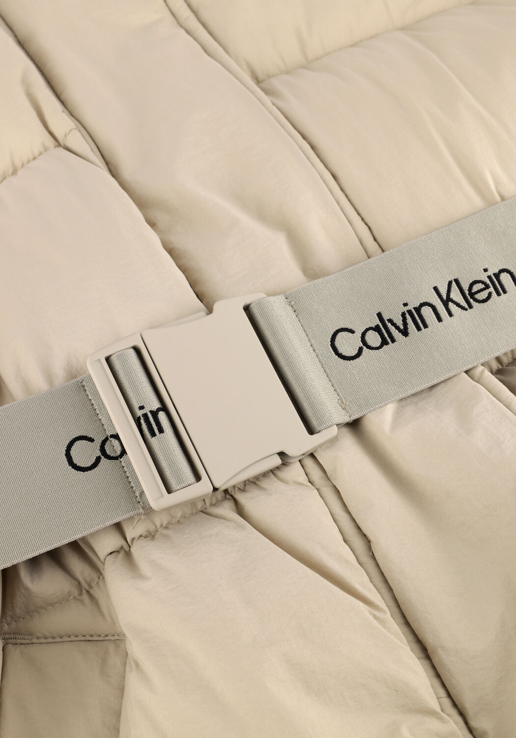 Beige CALVIN KLEIN Wattierte Jack BELTED MIDWEIGHT LONG PUFFER - large