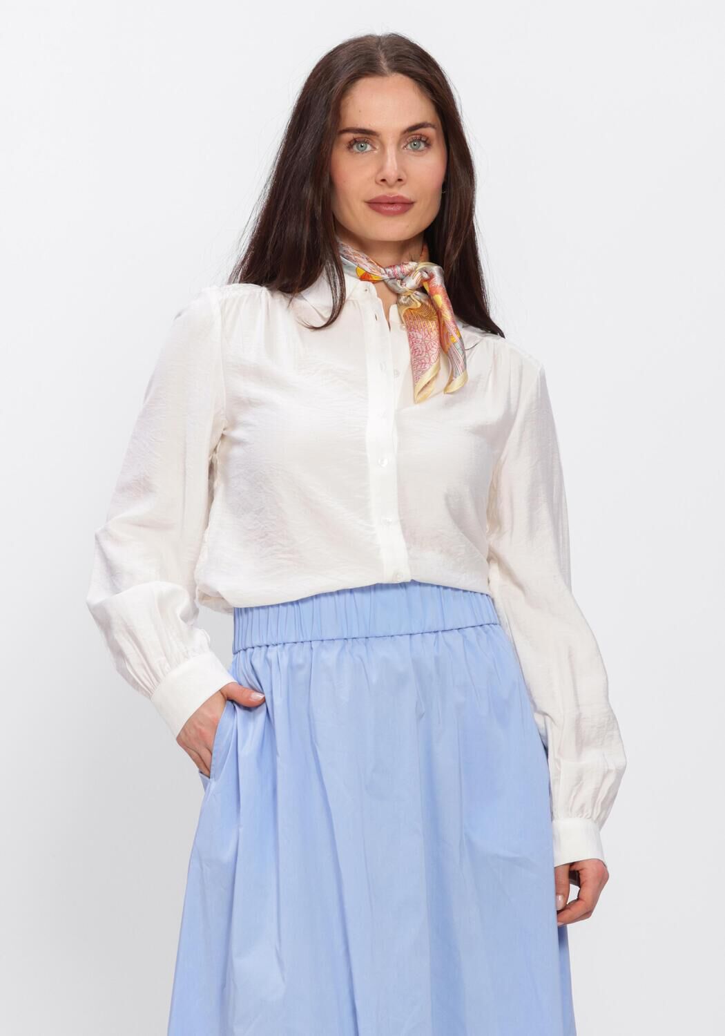 Wei&szlig;e OBJECT Blusen OBJJUNI L/S RE SHIRT - large