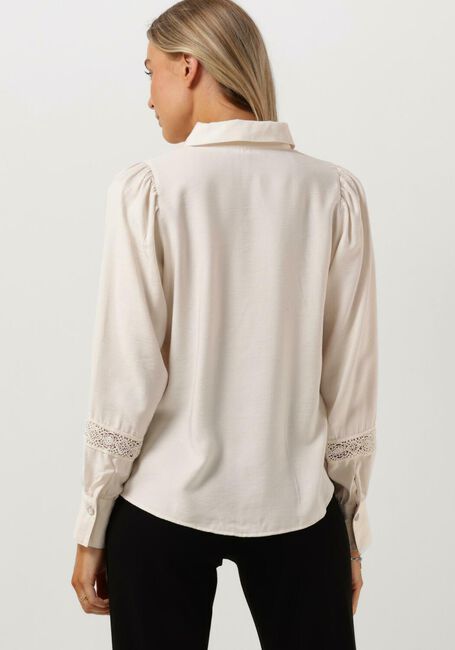 Weiße JANSEN AMSTERDAM Blusen W754 BLOUSE LACE DETAILS AND LONG PUFFSLEEVES - large
