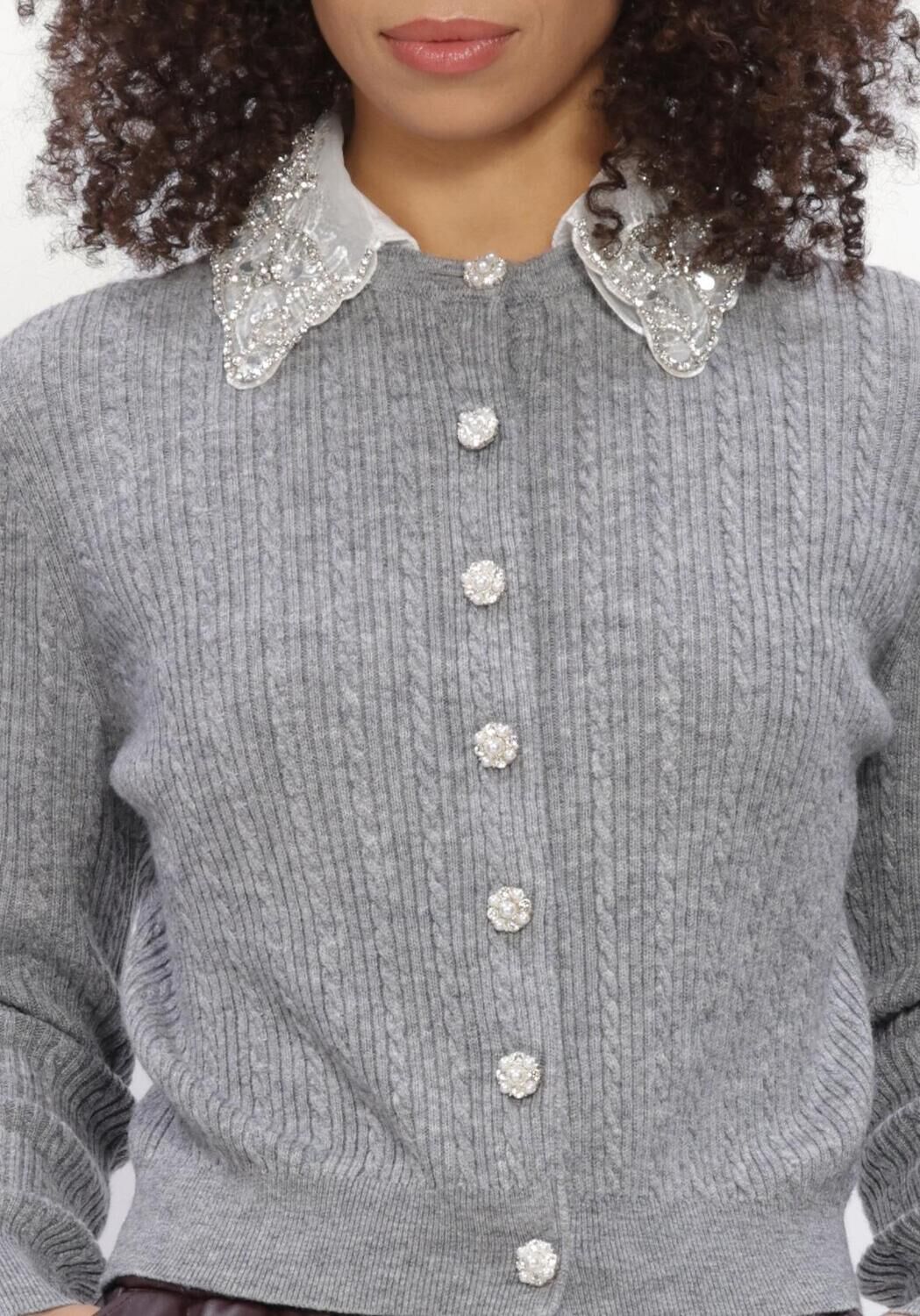Graue SILVIAN HEACH Pullover CARDIGAN DESMET - large