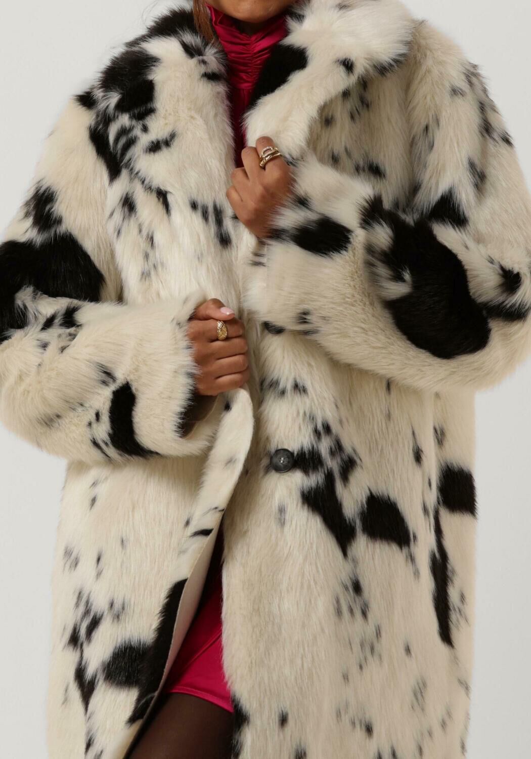Ecru BEAUMONT Fake Fur Jack REVERSIBLE FAUX FUR COAT Omoda