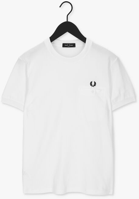 Weiße FRED PERRY T-shirt POCKET DETAIL PIQUE SHIRT - large