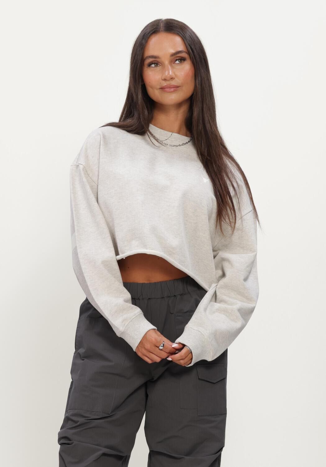 Hellgrau ALIX THE LABEL Pullover & Cardigans LADIES KNITTED BACK PRINT SWEATER - large