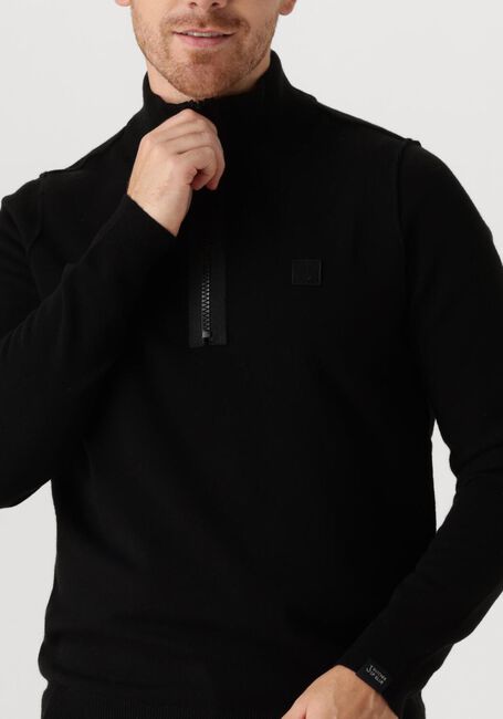 Schwarze BUTCHER OF BLUE Pullover CLIFDEN HALFZIP - large