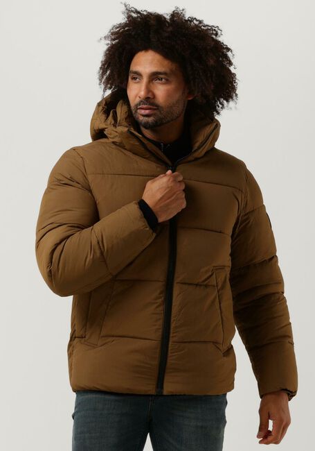 Braune CALVIN KLEIN Wattierte Jack CRINKLE NYLON PUFFER JACKET - large