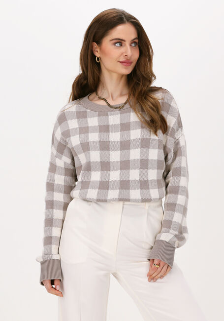 Beige NA-KD Pullover ROUND NECK KNITTED SWEATER - large