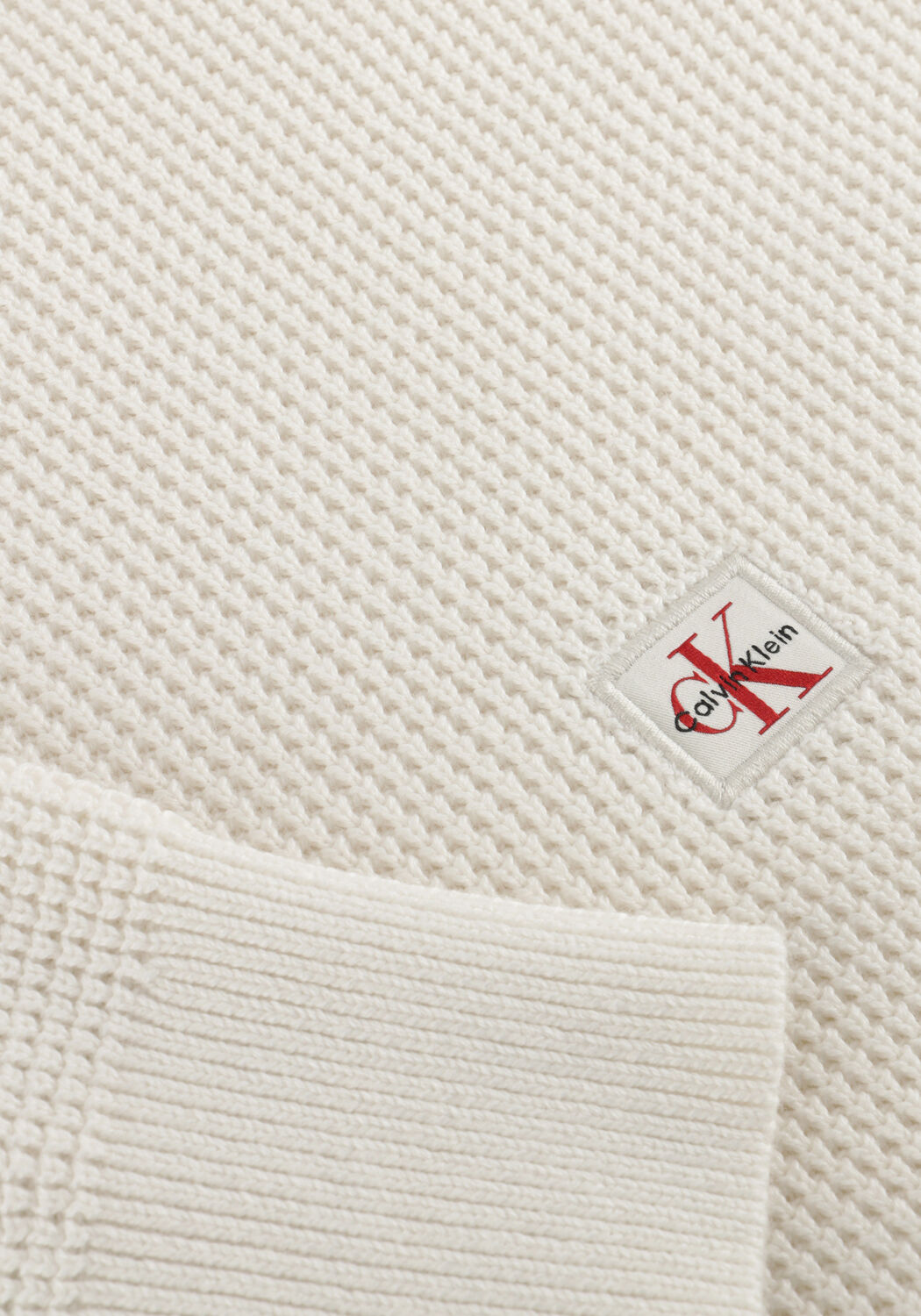 Ecru CALVIN KLEIN Pullover LS EZ COTTON WAFFLE CREWNK SWTR 9 - large