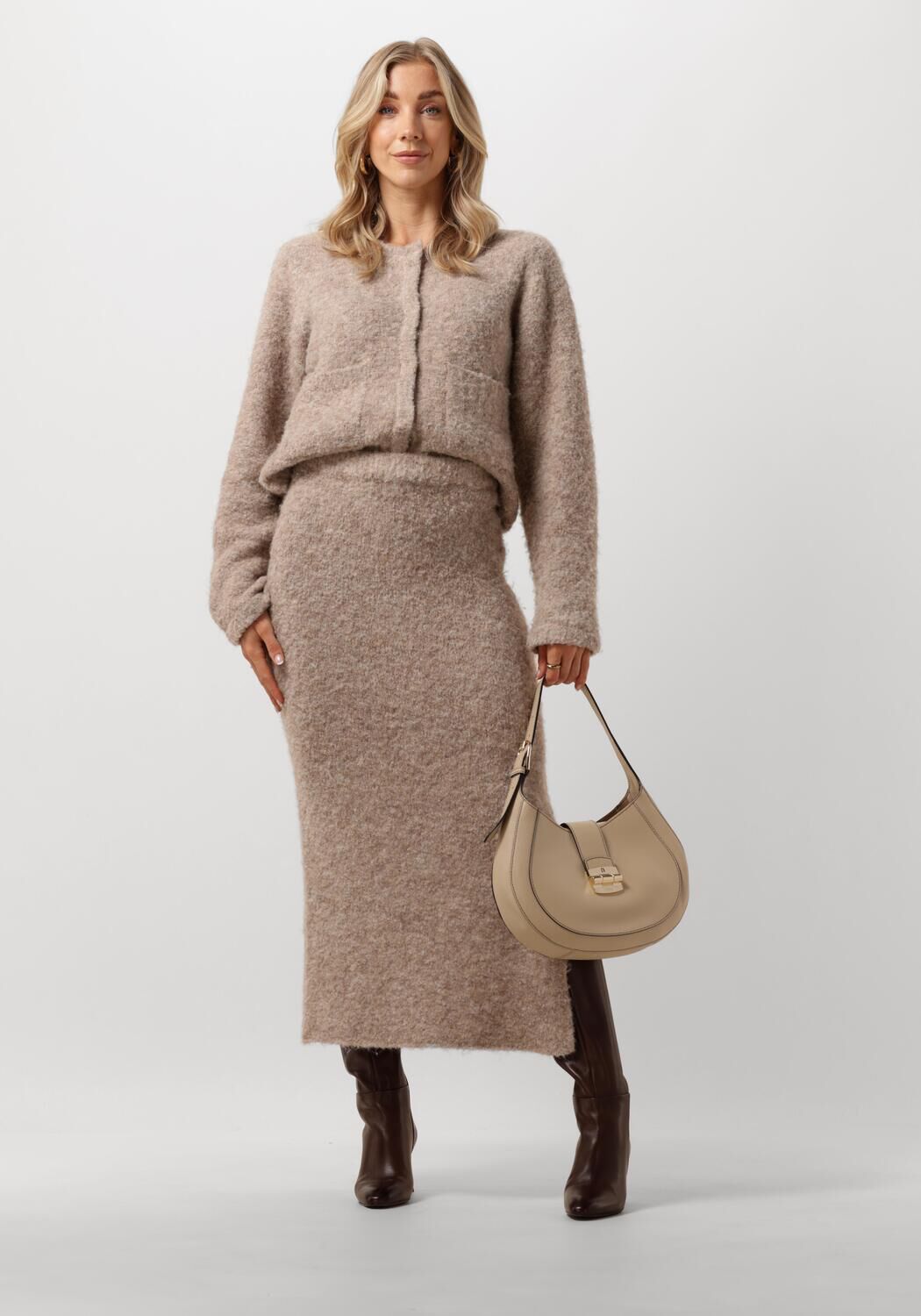 Taupe FURLA Umh&auml;ngetasche CLUB 2 MINI HOBO - large