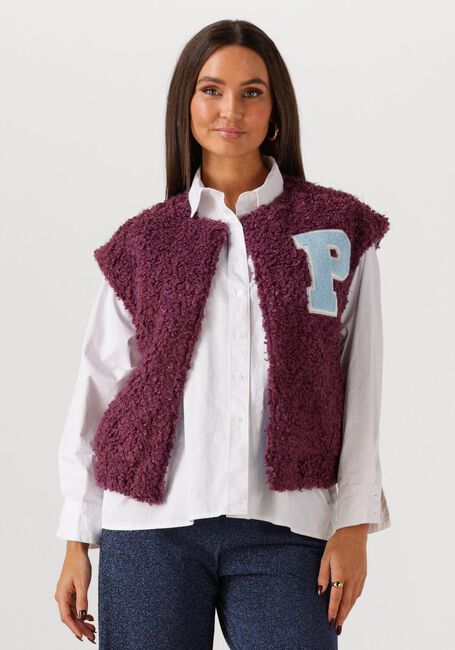 Bordeaux POM AMSTERDAM Gilet GILET - TEDDY BASEBALL PLUM - large
