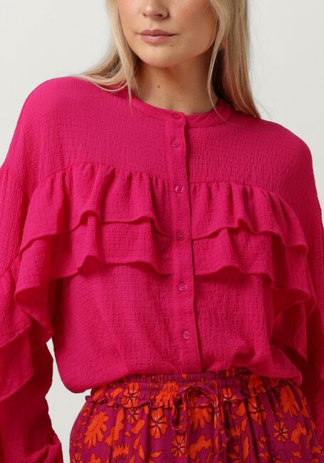 Rosane ALIX THE LABEL Blusen LADIES WOVEN STRUCTURED CHIFFON RUFFLE BLOUSE - large