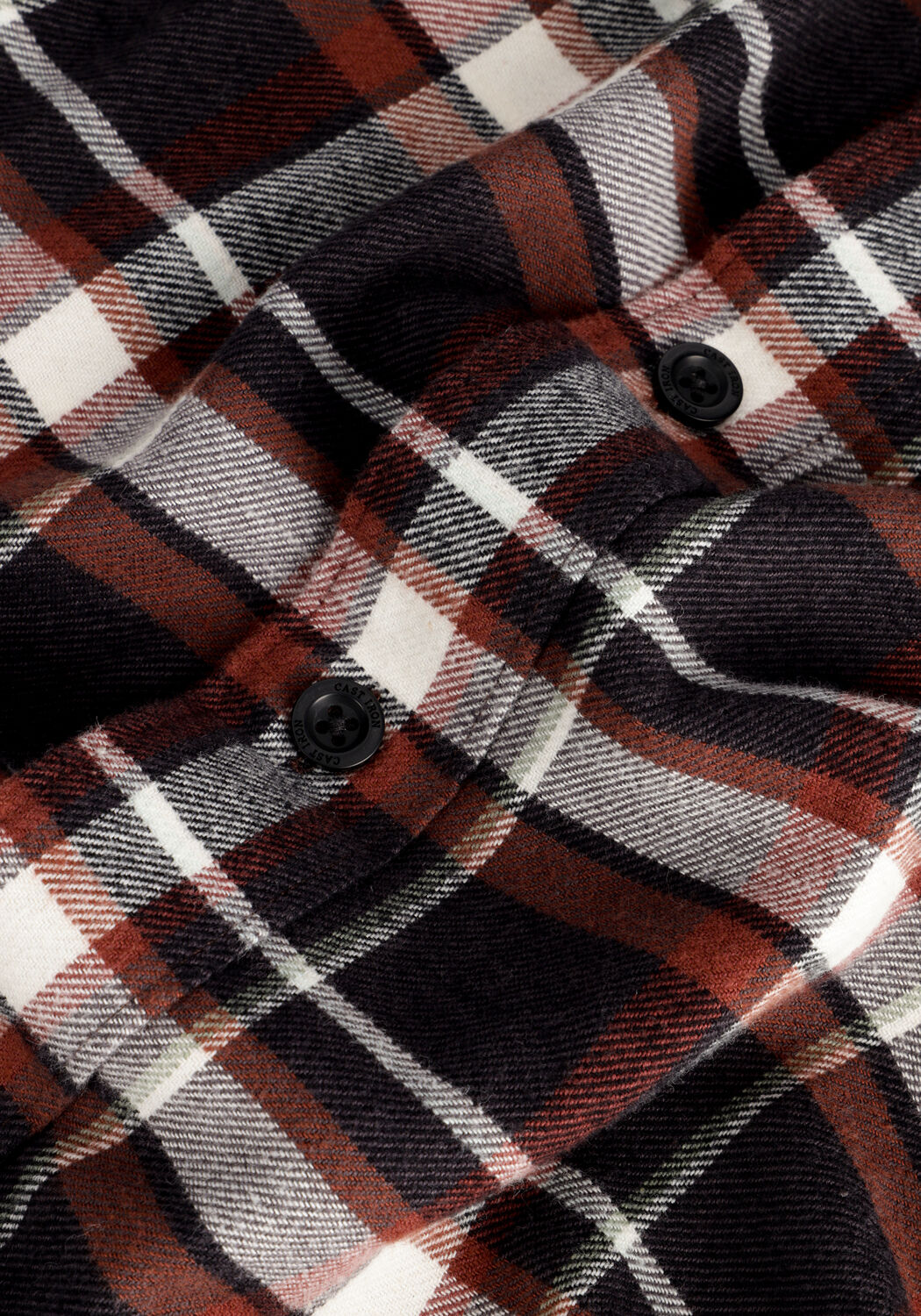 Braune CAST IRON Casual-Oberhemd LONG SLEEVE SHIRT BRUSHED YARN DYED CHECK - large