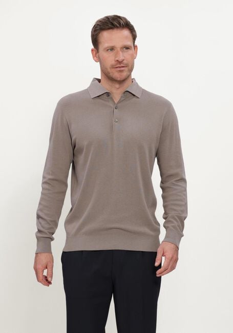 Taupe STEFANO LAURAN Pullover POLO BUTTON COTTON - large