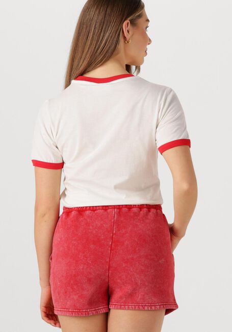 Rote COLOURFUL REBEL T-shirt LOGO WAVE RINGER BOXY TEE - large