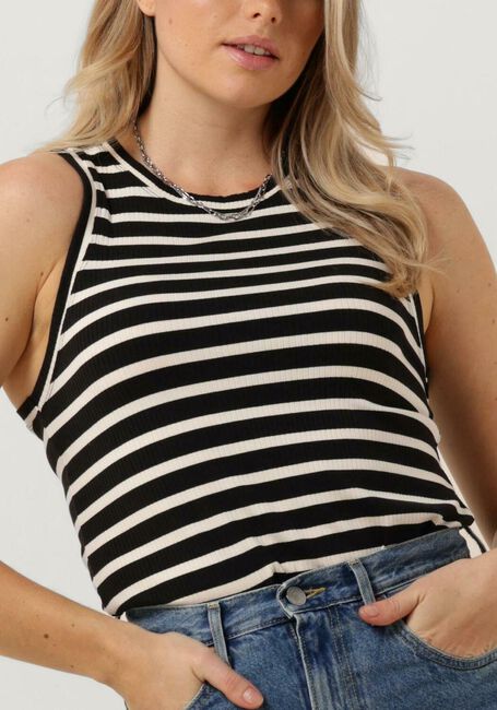 Schwarze TOMMY HILFIGER Top SLIM 5X2 RIB STRIPE TANK NS - large