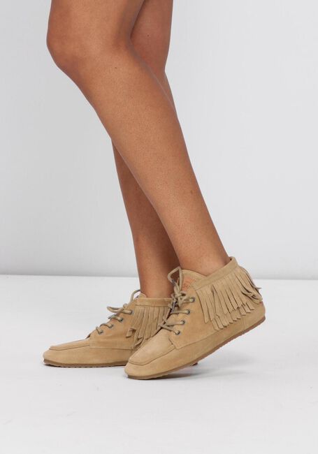 Camelfarbene SHABBIES Schn&uuml;rschuhe CISKA FRINA - large