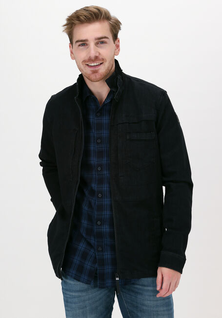 Schwarze PME LEGEND Strickjacke LONG SLEEVE SHIRT BLACK DENIM - large