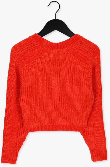 Rote CALVIN KLEIN Strickjacke CHENILLE CROPPED CARDIGAN - large
