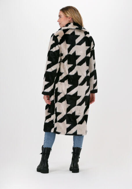 Schwarze GIACOMO THE JACKET Fake-Fur-Jack 11 PIED DE POULE LONG - large