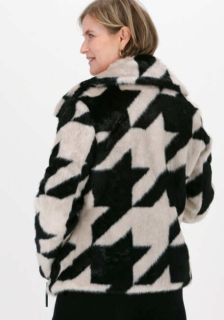 Schwarze GIACOMO THE JACKET Fake-Fur-Jack 11 PIED DE POULE SHORT - large