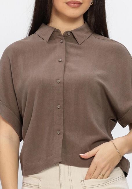 Braune SELECTED WOMEN Blusen SLFVIVA SS CROPPED SUN SHIRT - large