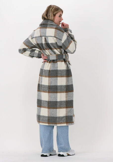 Beige NA-KD Mäntel CHECKED OVERSIZED BELTED COAT - large