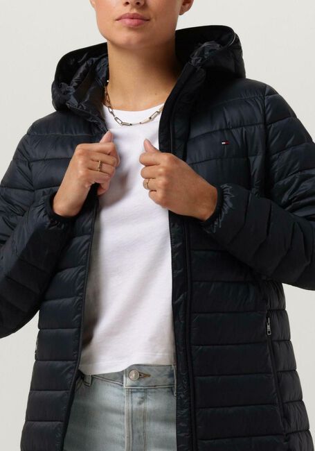 Blaue TOMMY HILFIGER Wattierte Jack LW PADDED GLOBAL STRIPE COAT - large