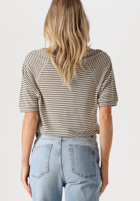 Beige BY-BAR T-shirt NEVA SMALL STRIPE TOP - large