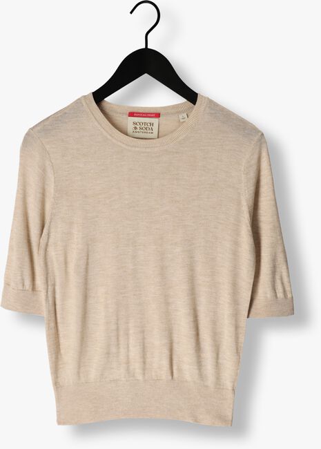 Beige SCOTCH & SODA T-shirt SHORT SLEEVED CREW NECK PULLOVER - large